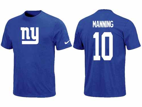 Nike New York Giants #10 Eli Manning Name & Number NFL T-Shirt - Blue